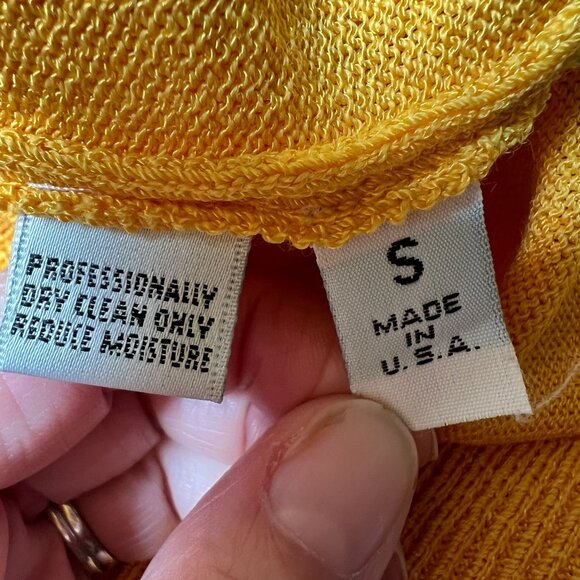 St John Collection by Marie Gray Yellow Nautical Flag Knit Cardigan Sweater S - Picture 11 of 13